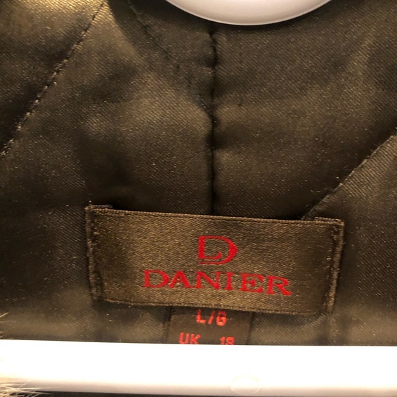 Danier Green Leather Fur Collar Insulated Jacket L 🎄 - Picture 4 of 12